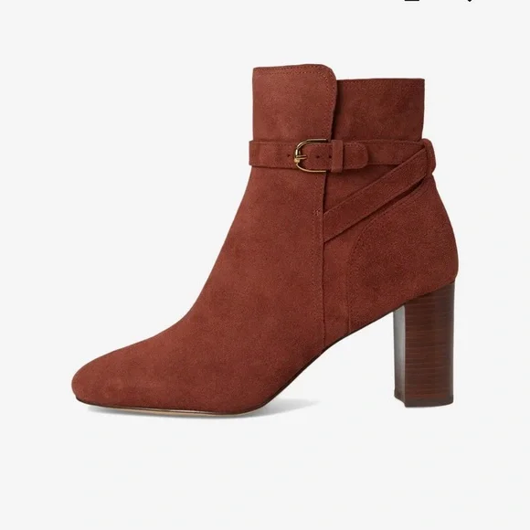 NWT Cole Haan brown suede ankle boots with zipper size 9 comes with box - Picture 3 of 13